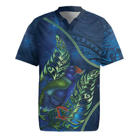 New Zealand Takahe Personalised Rugby Jersey Silver Fern Galaxy Polynesian Pattern
