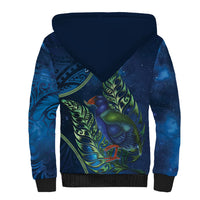 New Zealand Takahe Personalised Sherpa Hoodie Silver Fern Galaxy Polynesian Pattern