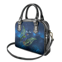 New Zealand Takahe Personalised Shoulder Handbag Silver Fern Galaxy Polynesian Pattern