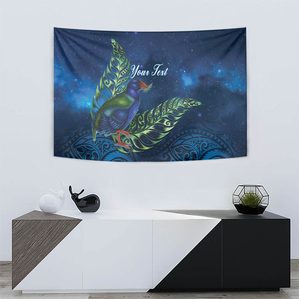 New Zealand Takahe Personalised Tapestry Silver Fern Galaxy Polynesian Pattern LT22 - Polynesian Pride