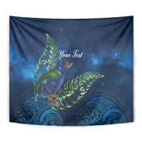 New Zealand Takahe Personalised Tapestry Silver Fern Galaxy Polynesian Pattern LT22 - Polynesian Pride