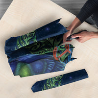New Zealand Takahe Personalised Umbrella Silver Fern Galaxy Polynesian Pattern