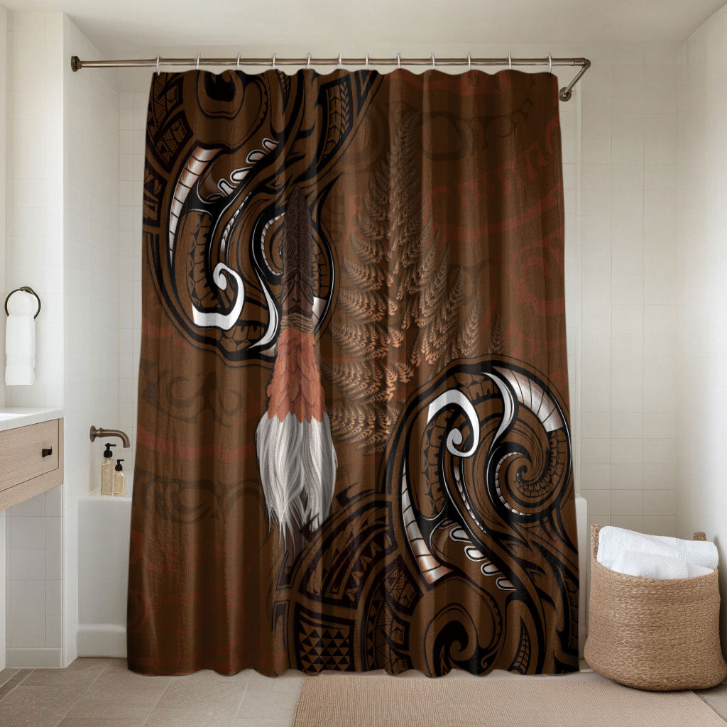 New Zealand Taiaha Bathroom Set Maori Weapon Silver Fern Maori Pattern