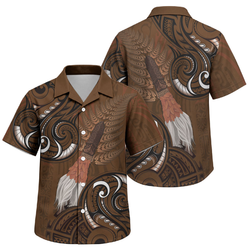 New Zealand Taiaha Family Matching Puletasi and Hawaiian Shirt Maori Weapon Silver Fern Maori Pattern
