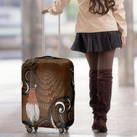New Zealand Taiaha Luggage Cover Maori Weapon Silver Fern Maori Pattern