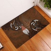 New Zealand Taiaha Rubber Doormat Maori Weapon Silver Fern Maori Pattern