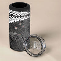 New Zealand Weka Personalised 4 in 1 Can Cooler Tumbler Aotearoa Hen Silver Fern Maori Pattern LT22 - Polynesian Pride