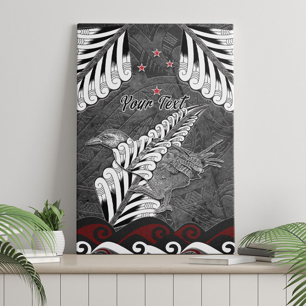 New Zealand Weka Personalised Canvas Wall Art Aotearoa Hen Silver Fern Maori Pattern LT22 - Polynesian Pride