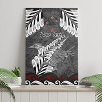 New Zealand Weka Personalised Canvas Wall Art Aotearoa Hen Silver Fern Maori Pattern LT22 - Polynesian Pride