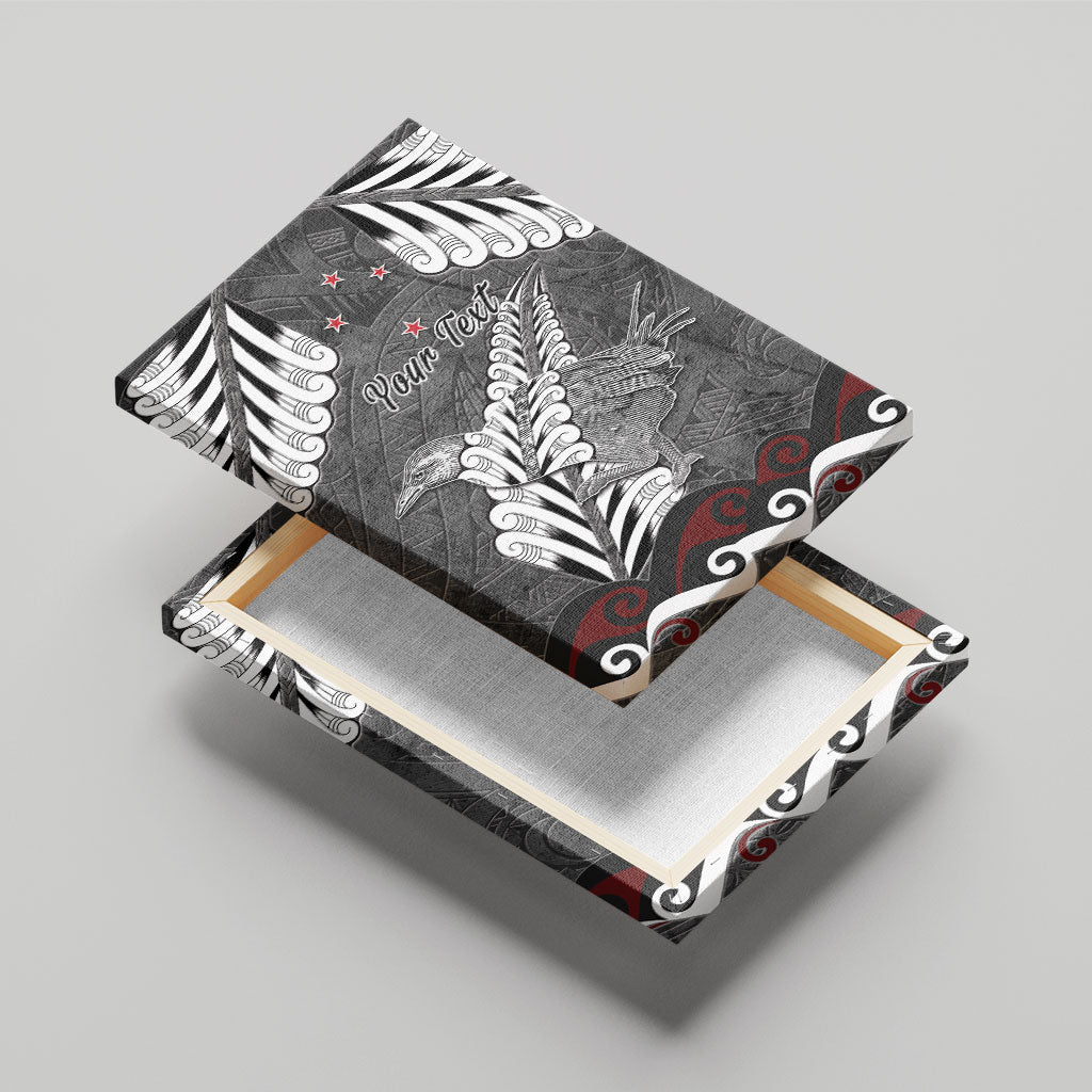 New Zealand Weka Personalised Canvas Wall Art Aotearoa Hen Silver Fern Maori Pattern LT22 - Polynesian Pride