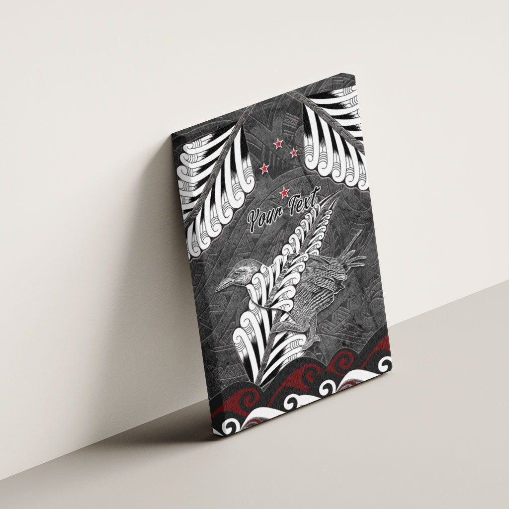 New Zealand Weka Personalised Canvas Wall Art Aotearoa Hen Silver Fern Maori Pattern LT22 - Polynesian Pride