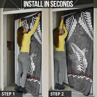 New Zealand Weka Personalised Door Cover Aotearoa Hen Silver Fern Maori Pattern