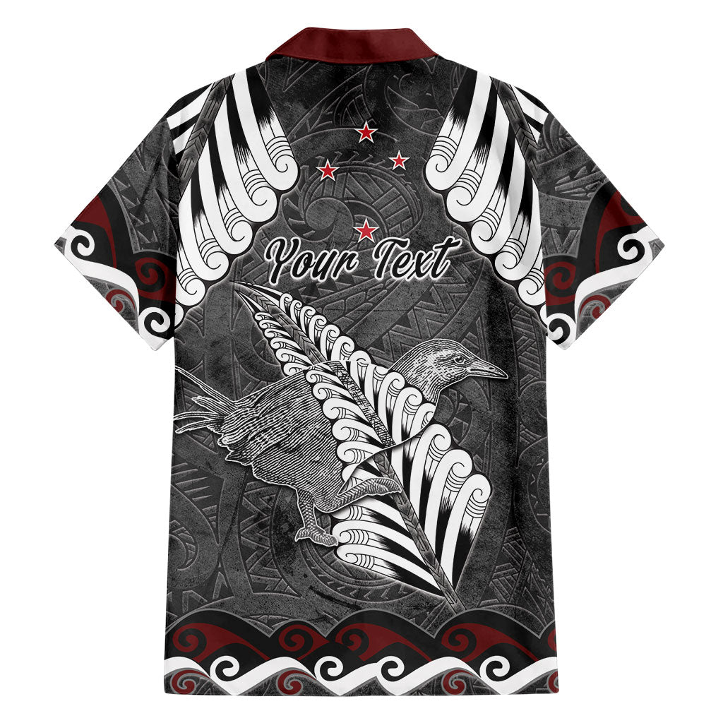 New Zealand Weka Personalised Family Matching Short Sleeve Bodycon Dress and Hawaiian Shirt Aotearoa Hen Silver Fern Maori Pattern LT22 - Polynesian Pride