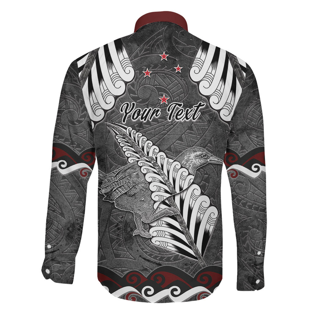 New Zealand Weka Personalised Family Matching Tank Maxi Dress and Hawaiian Shirt Aotearoa Hen Silver Fern Maori Pattern LT22 - Polynesian Pride