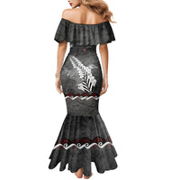 New Zealand Weka Personalised Mermaid Dress Aotearoa Hen Silver Fern Maori Pattern LT22 - Polynesian Pride