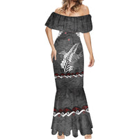 New Zealand Weka Personalised Mermaid Dress Aotearoa Hen Silver Fern Maori Pattern LT22 - Polynesian Pride