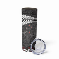 New Zealand Weka Personalised Skinny Tumbler Aotearoa Hen Silver Fern Maori Pattern LT22 - Polynesian Pride