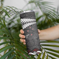 New Zealand Weka Personalised Skinny Tumbler Aotearoa Hen Silver Fern Maori Pattern LT22 - Polynesian Pride