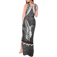 New Zealand Weka Personalised Tank Maxi Dress Aotearoa Hen Silver Fern Maori Pattern LT22 - Polynesian Pride