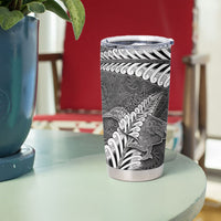 New Zealand Weka Personalised Tumbler Cup Aotearoa Hen Silver Fern Maori Pattern