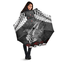 New Zealand Weka Personalised Umbrella Aotearoa Hen Silver Fern Maori Pattern