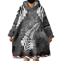 New Zealand Weka Personalised Wearable Blanket Hoodie Aotearoa Hen Silver Fern Maori Pattern LT22 - Polynesian Pride