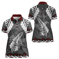 New Zealand Weka Personalised Women Polo Shirt Aotearoa Hen Silver Fern Maori Pattern LT22 - Polynesian Pride