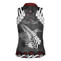 New Zealand Weka Personalised Women Sleeveless Polo Shirt Aotearoa Hen Silver Fern Maori Pattern LT22 - Polynesian Pride