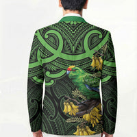 New Zealand Parakeet Bird Blazer Maori Kakariki Kowhai Maori Pattern