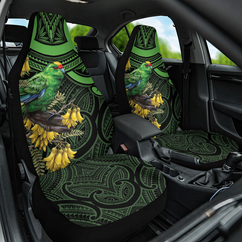 New Zealand Parakeet Bird Car Seat Cover Maori Kakariki Kowhai Maori Pattern LT22 One Size Green - Polynesian Pride