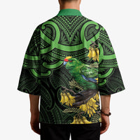 New Zealand Parakeet Bird Kimono Maori Kakariki Kowhai Maori Pattern