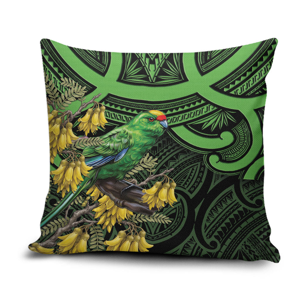 New Zealand Parakeet Bird Pillow Cover Maori Kakariki Kowhai Maori Pattern LT22 Green - Polynesian Pride