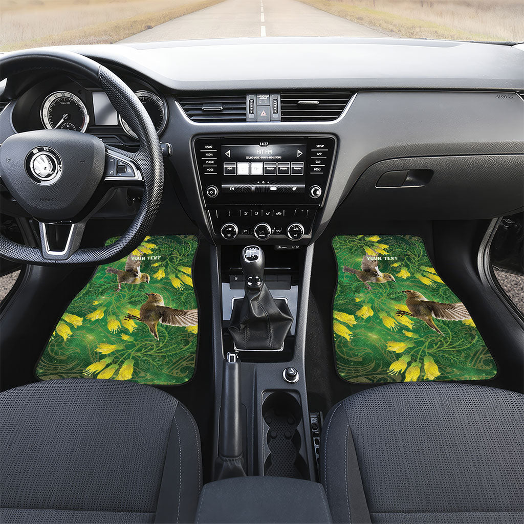 Bellbird New Zealand Personalised Car Mats Kowhai Flower Maori Pattern