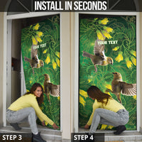 Bellbird New Zealand Personalised Door Cover Kowhai Flower Maori Pattern