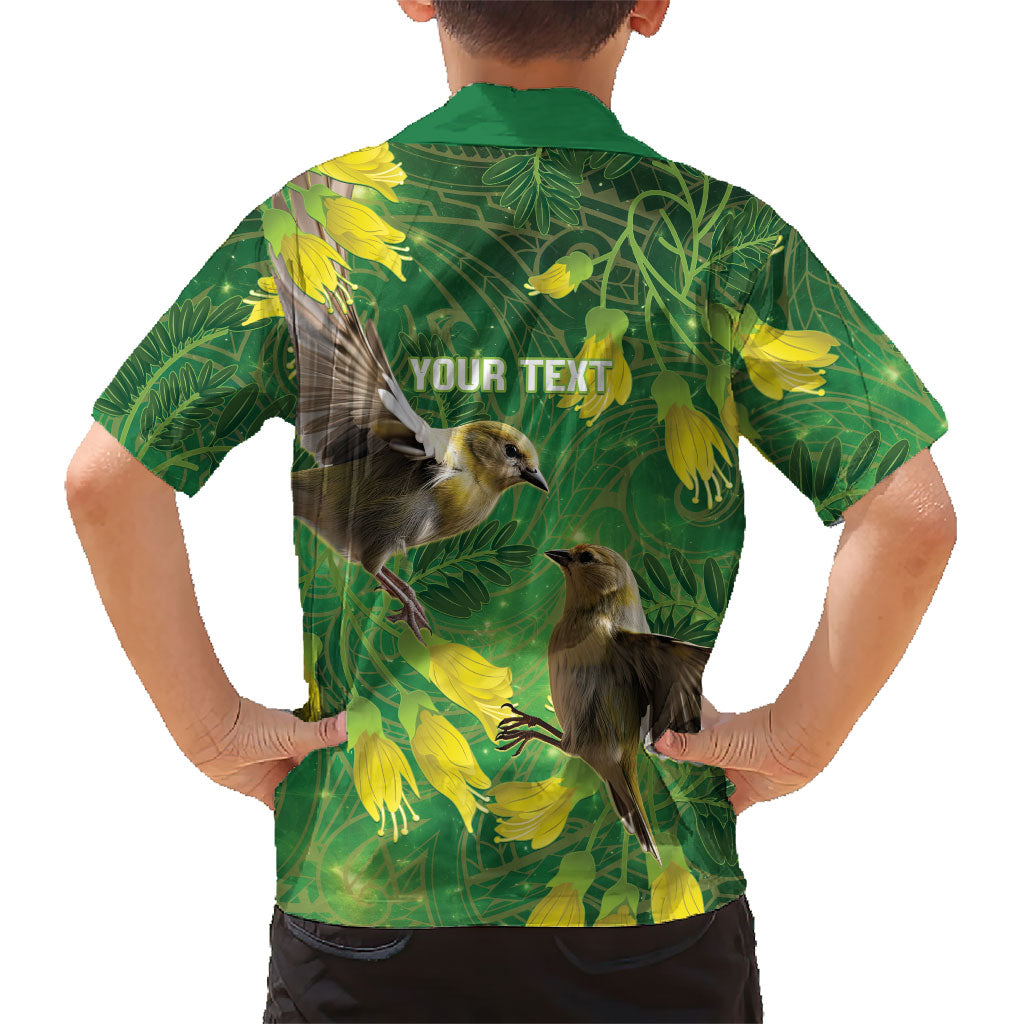 Bellbird New Zealand Personalised Family Matching Summer Maxi Dress and Hawaiian Shirt Kowhai Flower Maori Pattern LT22 - Polynesian Pride
