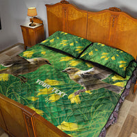 Bellbird New Zealand Personalised Quilt Bed Set Kowhai Flower Maori Pattern