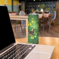 Bellbird New Zealand Personalised Skinny Tumbler Kowhai Flower Maori Pattern LT22 - Polynesian Pride