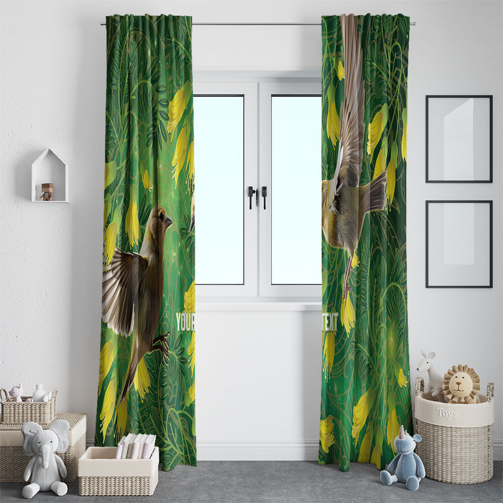 Bellbird New Zealand Personalised Window Curtain Kowhai Flower Maori Pattern