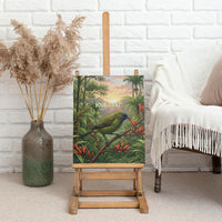 Bellbird New Zealand Personalised Canvas Wall Art Korimako Harakeke Flower Native Forest LT22 - Polynesian Pride