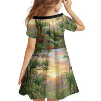 Bellbird New Zealand Personalised Family Matching Summer Maxi Dress and Hawaiian Shirt Korimako Harakeke Flower Native Forest LT22 - Polynesian Pride