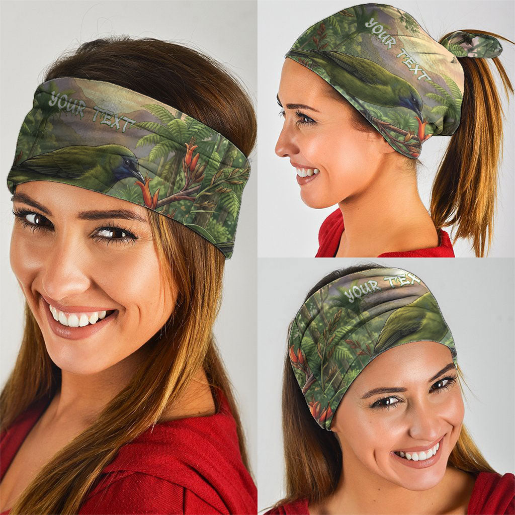 Bellbird New Zealand Personalised Neck Gaiter Korimako Harakeke Flower Native Forest