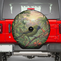 Bellbird New Zealand Personalised Spare Tire Cover Korimako Harakeke Flower Native Forest LT22 - Polynesian Pride