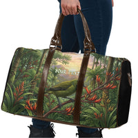 Bellbird New Zealand Personalised Travel Bag Korimako Harakeke Flower Native Forest