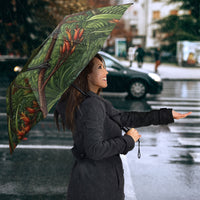 Bellbird New Zealand Personalised Umbrella Korimako Harakeke Flower Native Forest