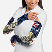 Tomtit New Zealand Personalised Arm Sleeves Miromiro Manuka Flower Maori Pattern