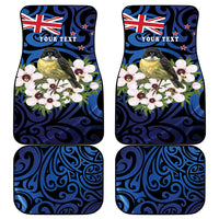 Tomtit New Zealand Personalised Car Mats Miromiro Manuka Flower Maori Pattern