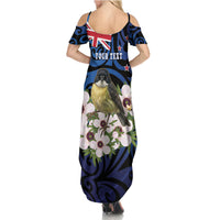 Tomtit New Zealand Personalised Family Matching Summer Maxi Dress and Hawaiian Shirt Miromiro Manuka Flower Maori Pattern LT22 - Polynesian Pride
