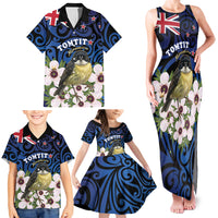 Tomtit New Zealand Personalised Family Matching Tank Maxi Dress and Hawaiian Shirt Miromiro Manuka Flower Maori Pattern LT22 - Polynesian Pride