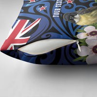 Tomtit New Zealand Personalised Pillow Cover Miromiro Manuka Flower Maori Pattern