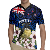 Tomtit New Zealand Personalised Rugby Jersey Miromiro Manuka Flower Maori Pattern